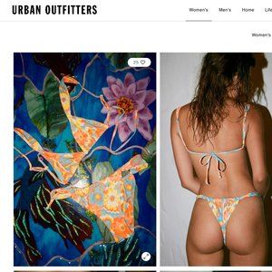 Kulani Kinis Ruched Orange Floral Bathing Suit Bottom - Large